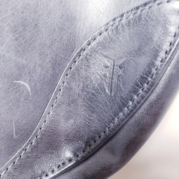 FRYE XL HOBO BOHO Gray Leather Shoulder Bag Long Strap w/ Dustcover in VGUC - Picture 3 of 16